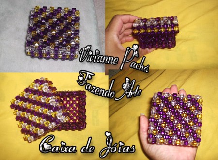 CAIXA DE JÓIAS TAMANHO 10 (ROXO C/ AMARELO)